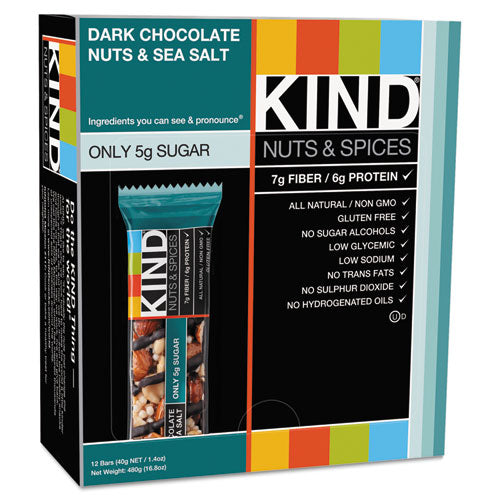 Kind Llc 17851 Nuts and Spices Bar- Dark Chocolate/Nuts/Sea Salt- 1.4