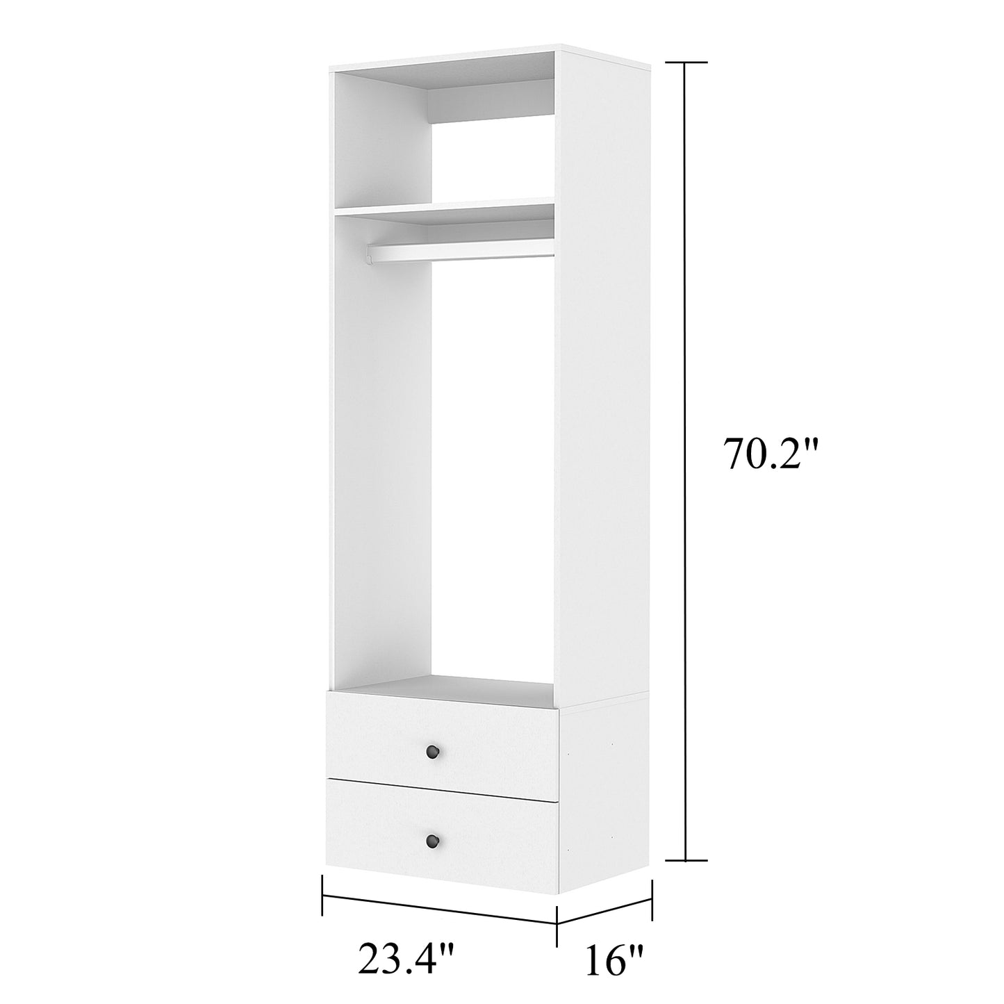 A2 Modular Closet Organizer Open Wardrobe  White