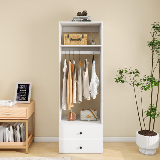 A2 Modular Closet Organizer Open Wardrobe  White