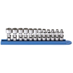 12 Piece .25 in. Drive Metric 6 Point Flex Socket Set